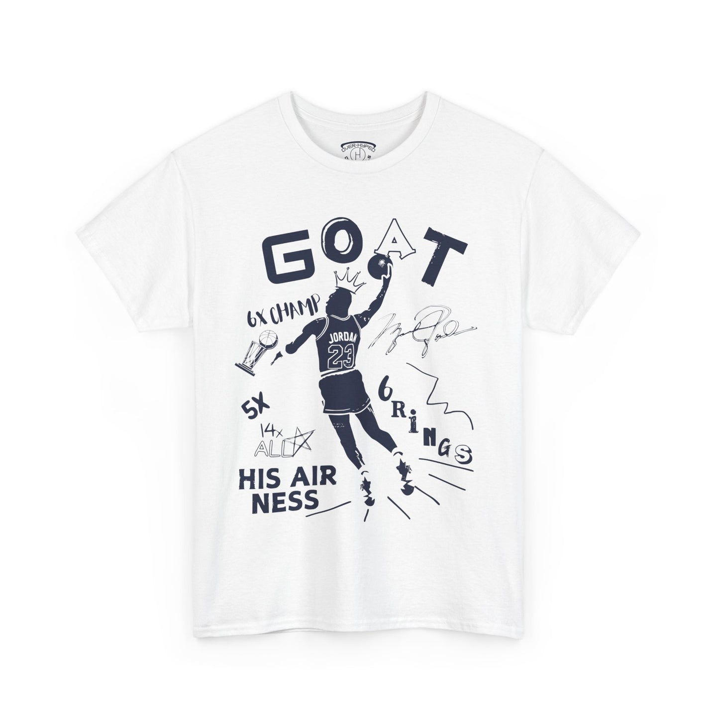 Retro 6 Olympic G.O.A.T NAVY BLUE Tee - by Over-Hyped