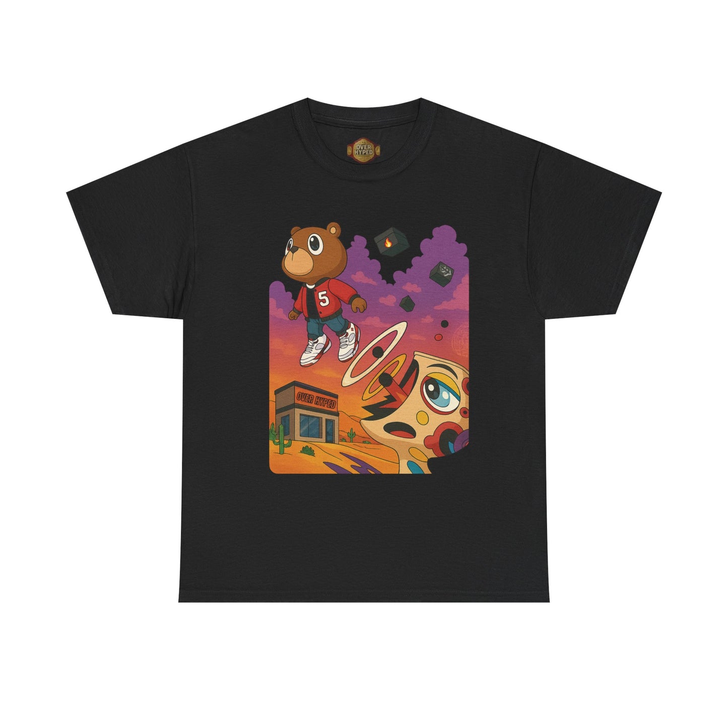 Retro 5 Fire Red "BLACK TONGUE" Shirt- FIRE GRADUATION  AJ FIRE RED