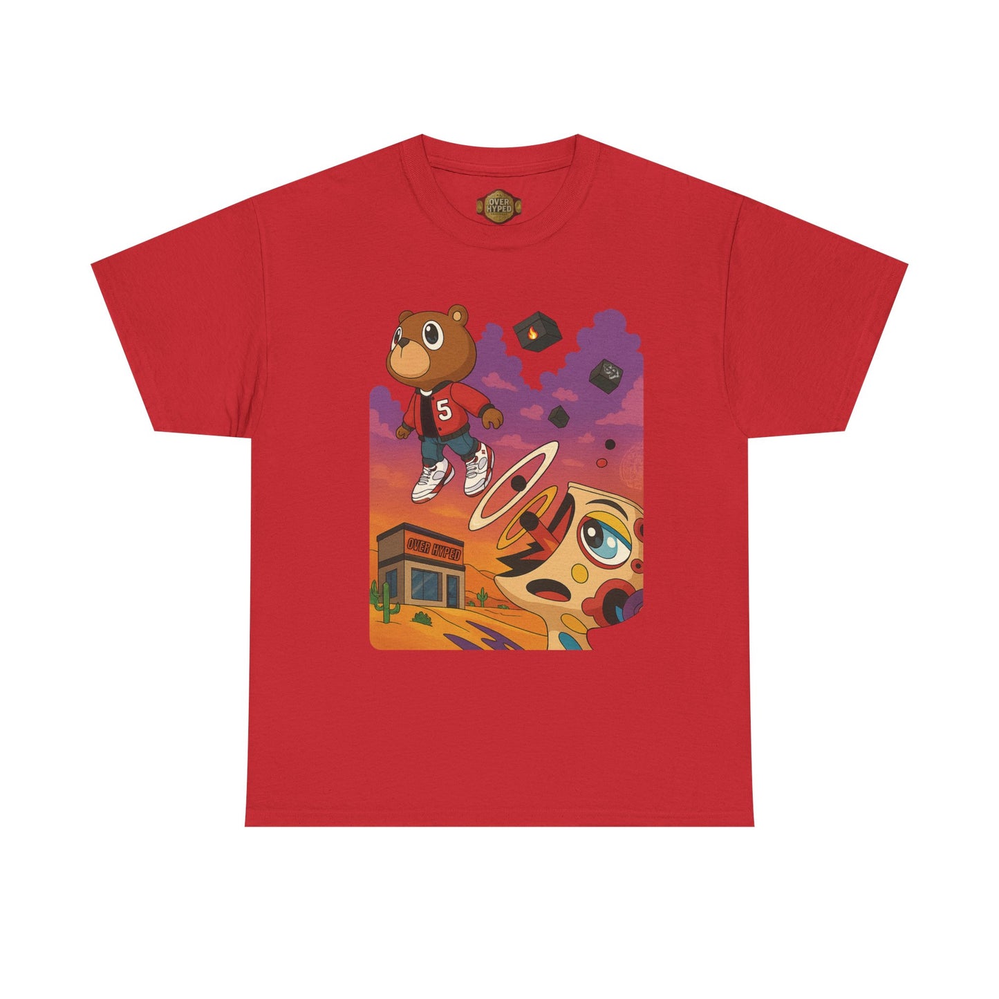 Retro 5 Fire Red "BLACK TONGUE" Shirt- FIRE GRADUATION  AJ FIRE RED