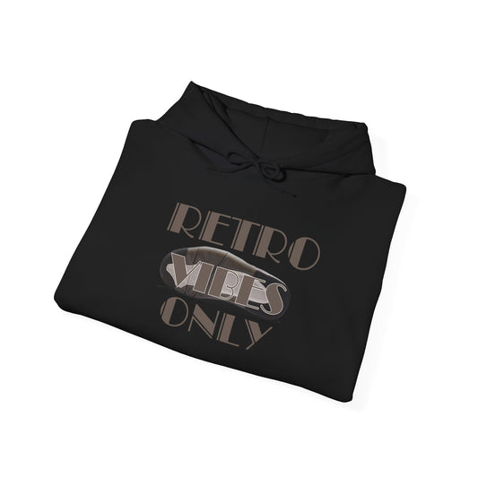 Retro 4 Cave Stone and Black Hoodie- Retro Vibes Only