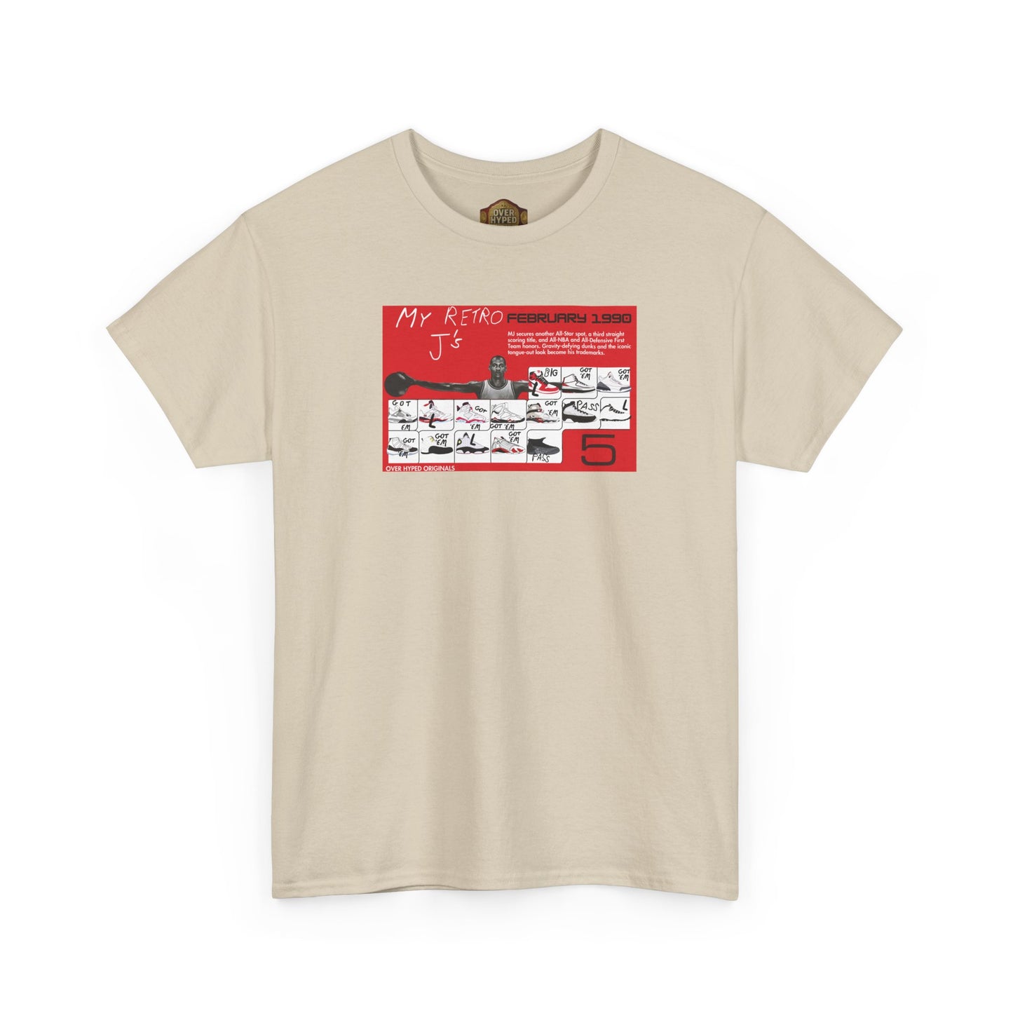 Retro 5 Fire Red "BLACK TONGUE" Shirt- -RETRO CARD