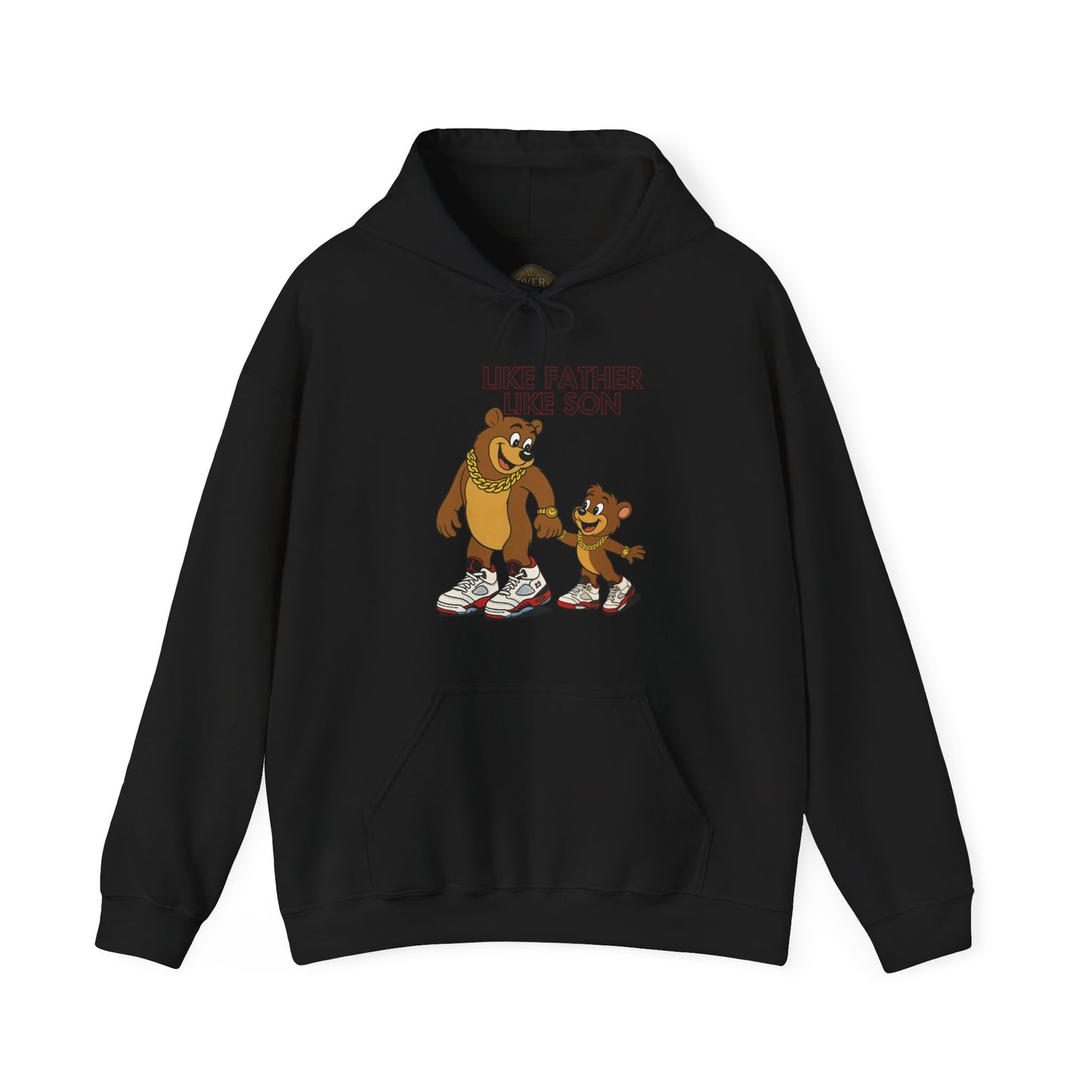 Retro 5 Fire Red "Black Tongue" Hoodie - LIKE FATHER LIKE SON