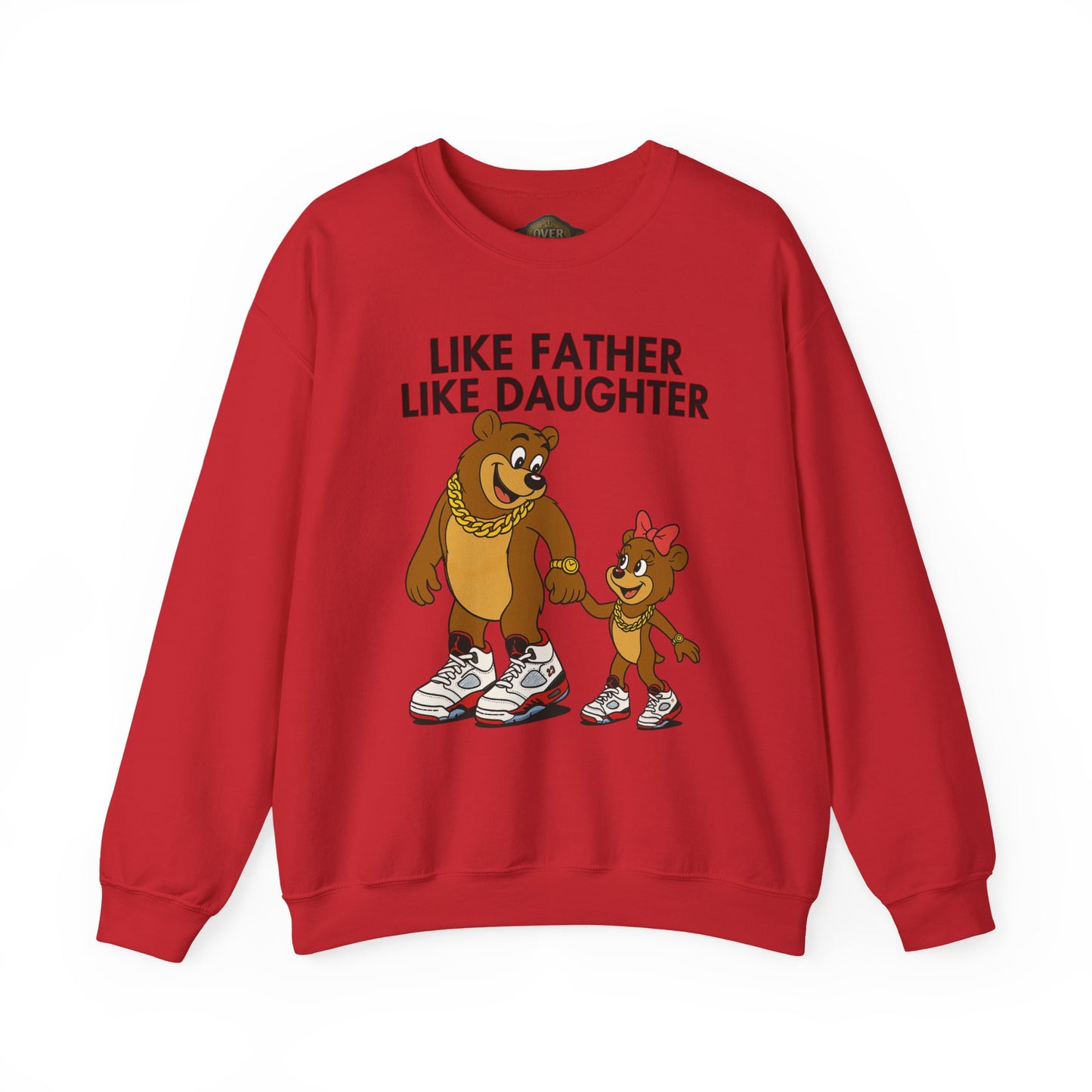 Retro 5 Fire Red "BLACK TONGUE" SweatShirt- LIKE FATHER LIKE DAUGHTER