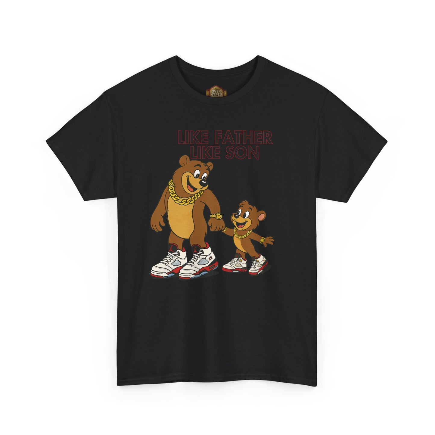 Retro 5 Fire Red "BLACK TONGUE" Shirt- LIKE FATHER LIKE SON