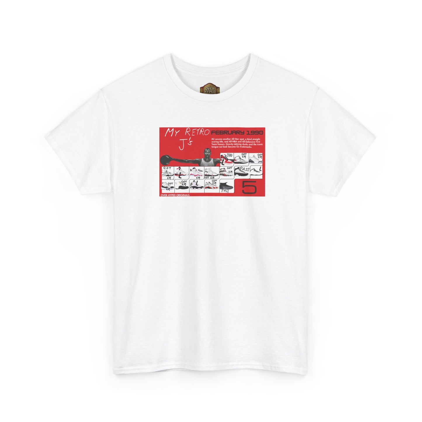 Retro 5 Fire Red "BLACK TONGUE" Shirt- -RETRO CARD