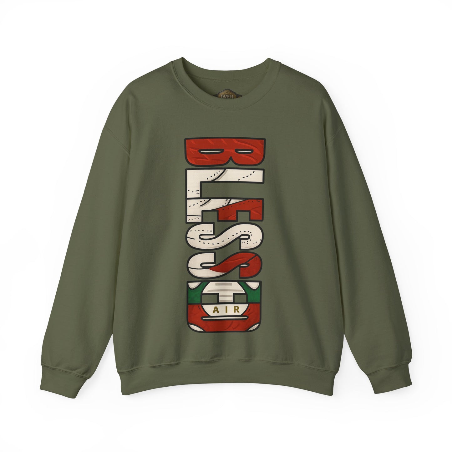 Retro 3 EL VUELO Summit White and Pine Green SweatShirt - BLESSED