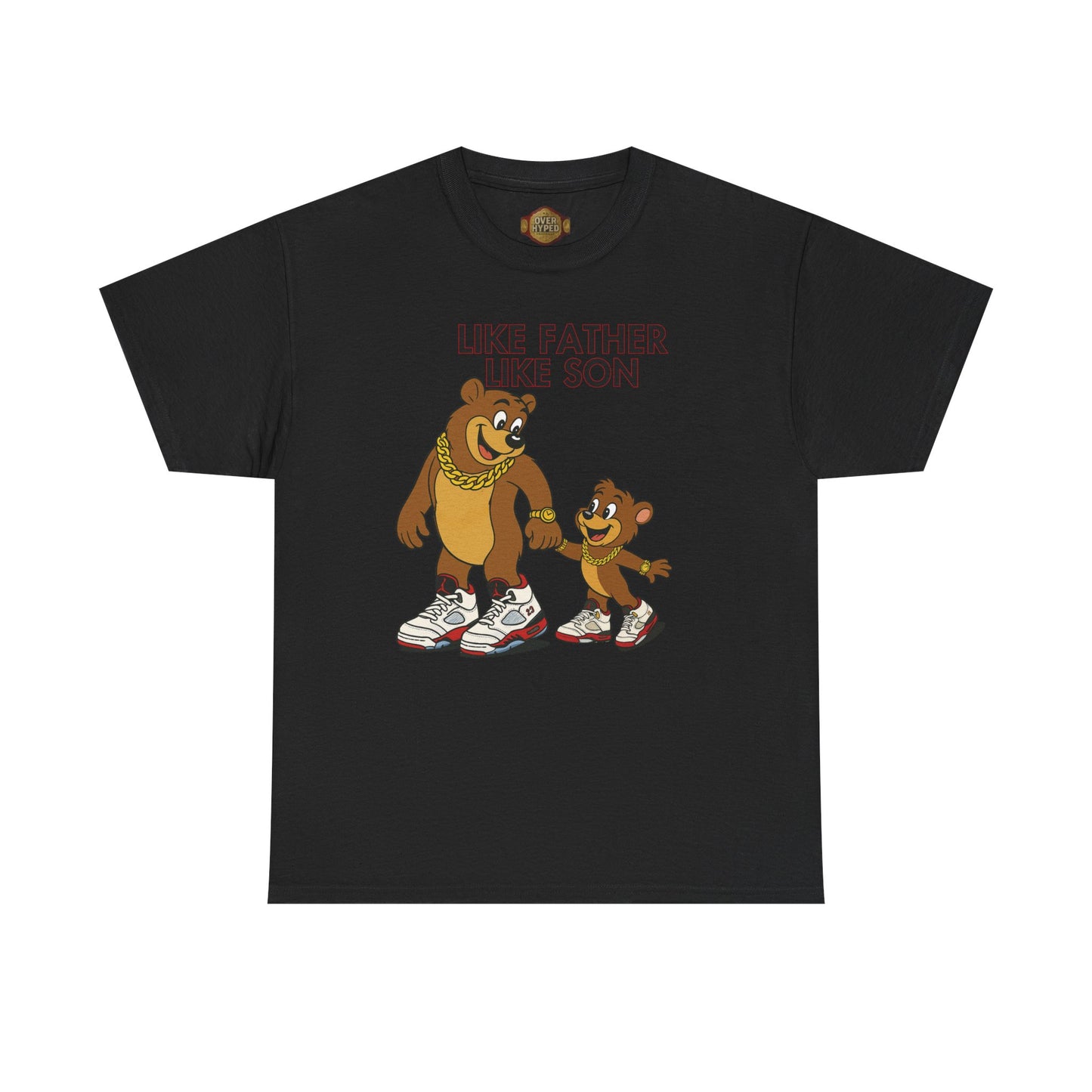 Retro 5 Fire Red "BLACK TONGUE" Shirt- LIKE FATHER LIKE SON