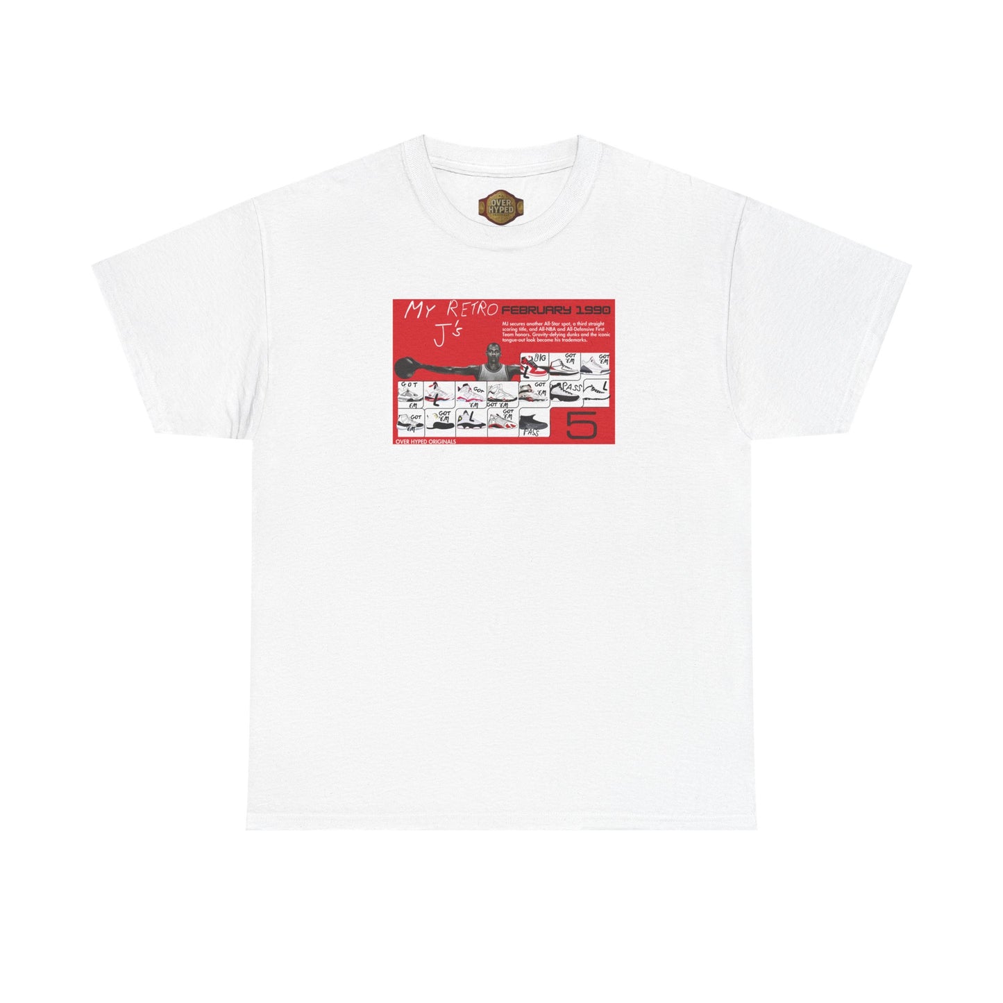 Retro 5 Fire Red "BLACK TONGUE" Shirt- -RETRO CARD