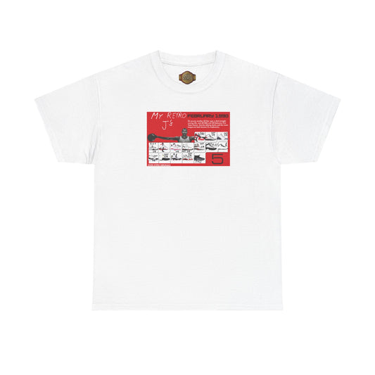 Retro 5 Fire Red "BLACK TONGUE" Shirt- -RETRO CARD