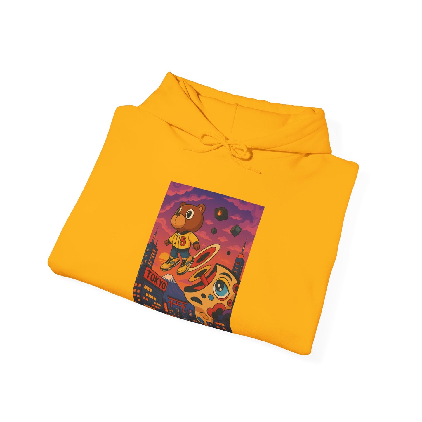 Retro 5 "TOKYO" Varsity Maize and Wolf Grey Shirt- ALI KO Hoodie - TOKYO BLAST