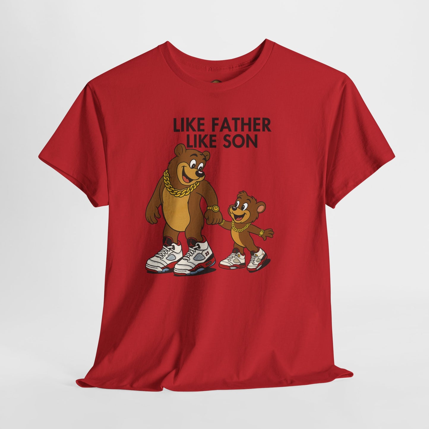 Retro 5 Fire Red "BLACK TONGUE" Shirt- LIKE FATHER LIKE SON