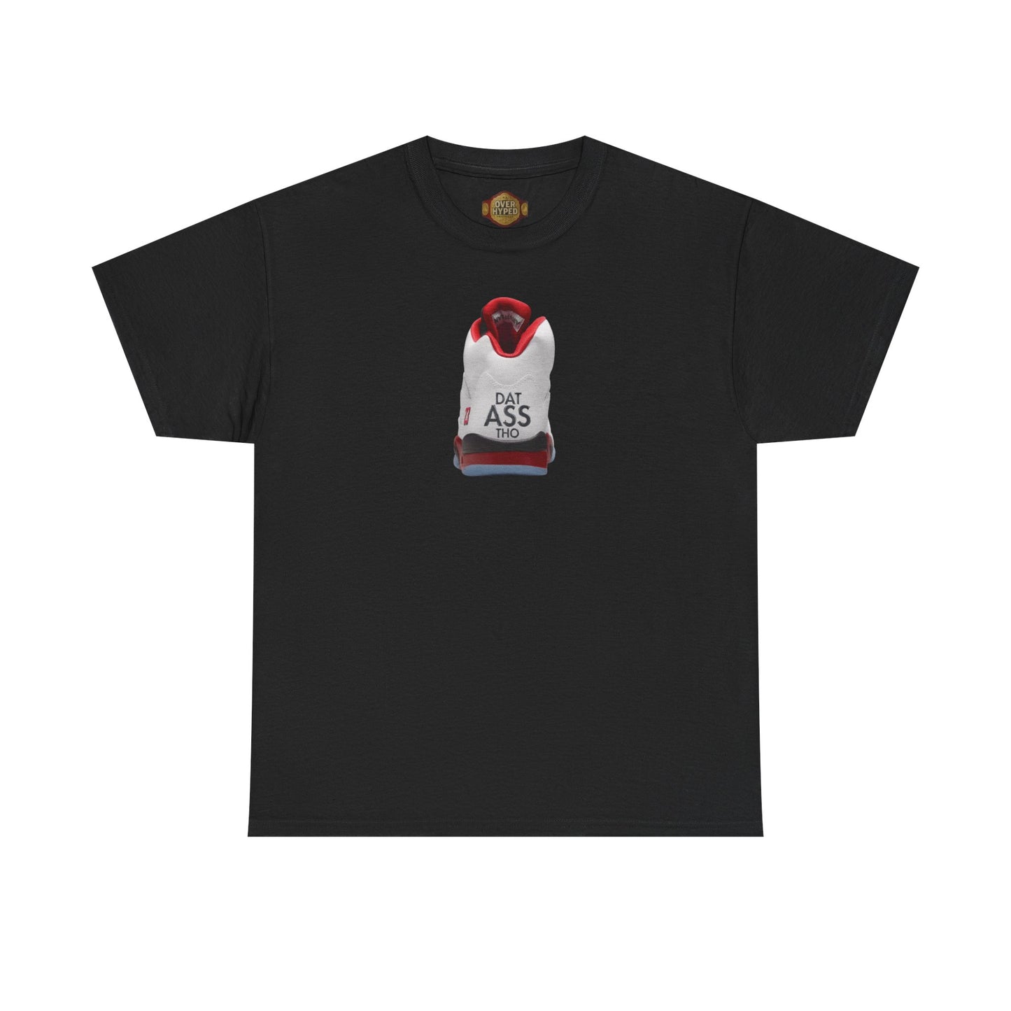 Retro 5 Fire Red "BLACK TONGUE" Shirt- DATASSSSTHO  AJ FIRE RED
