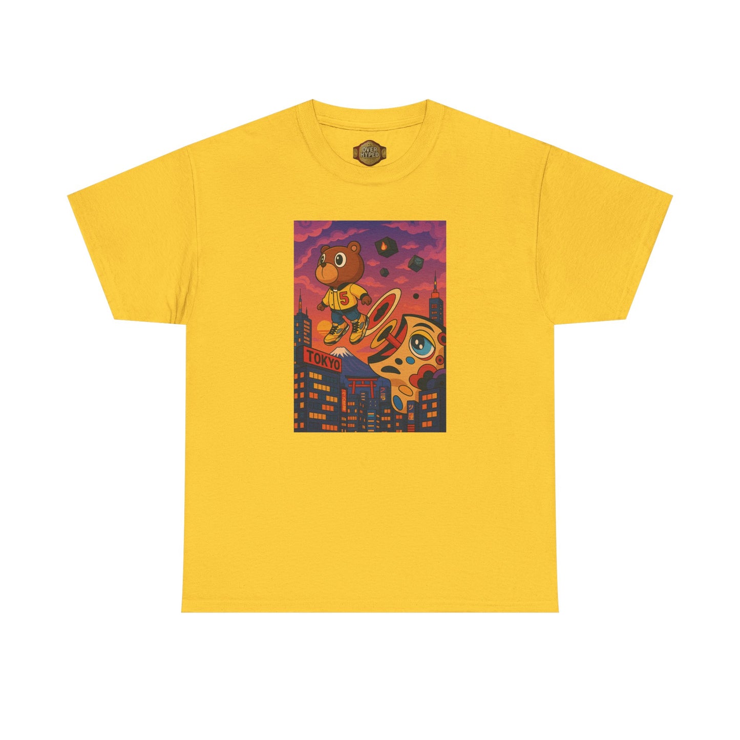 Retro 5 "TOKYO" Varsity Maize and Wolf Grey Shirt- TOKYO BLAST