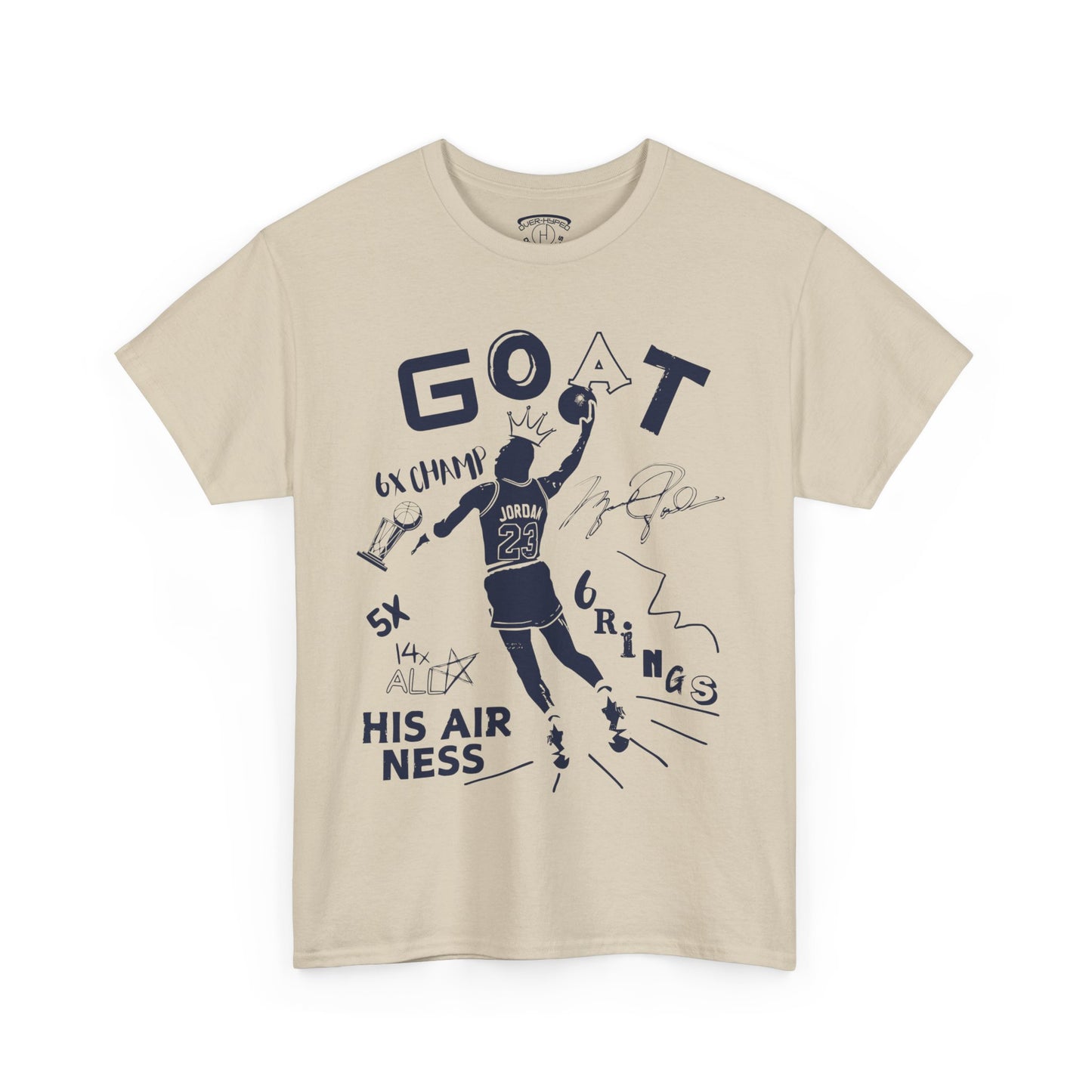 Retro 6 Olympic G.O.A.T NAVY BLUE Tee - by Over-Hyped