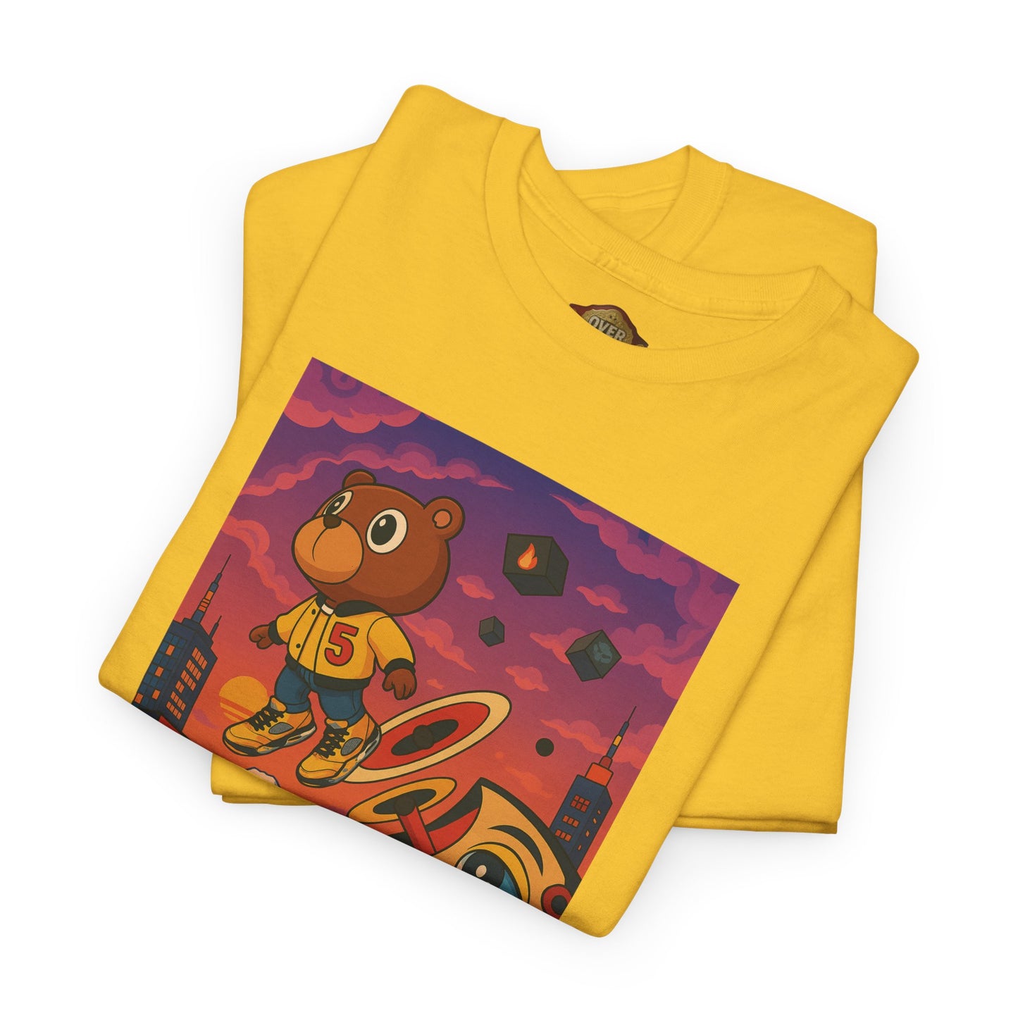 Retro 5 "TOKYO" Varsity Maize and Wolf Grey Shirt- TOKYO BLAST
