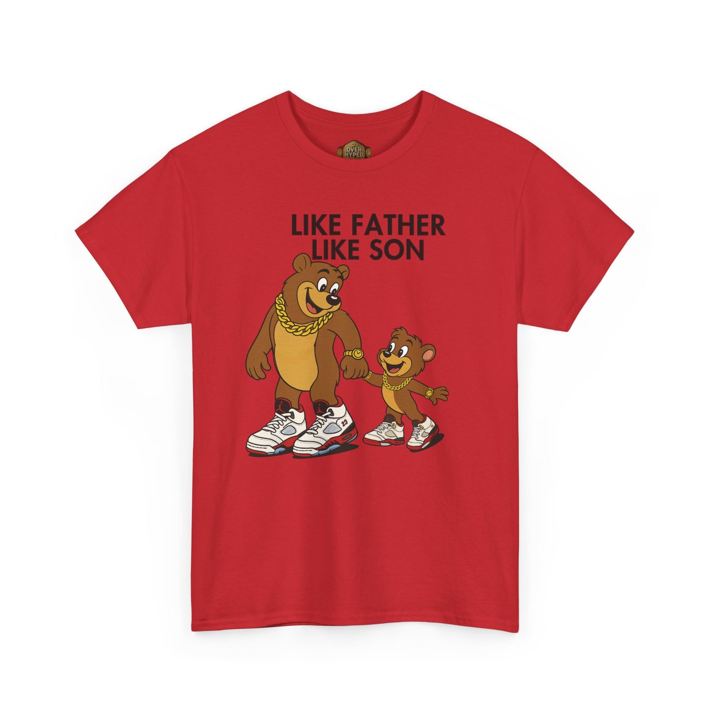 Retro 5 Fire Red "BLACK TONGUE" Shirt- LIKE FATHER LIKE SON