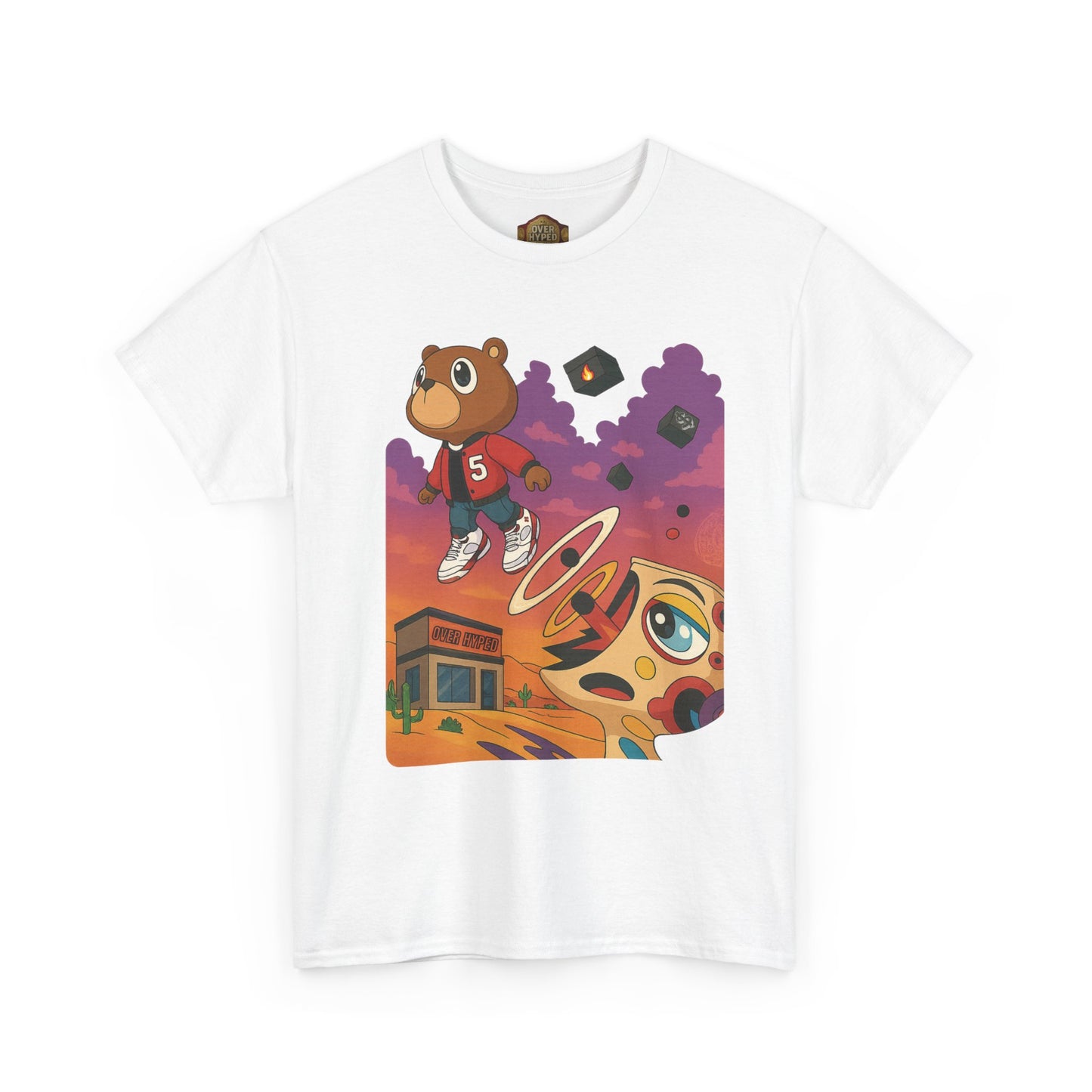 Retro 5 Fire Red "BLACK TONGUE" Shirt- FIRE GRADUATION  AJ FIRE RED