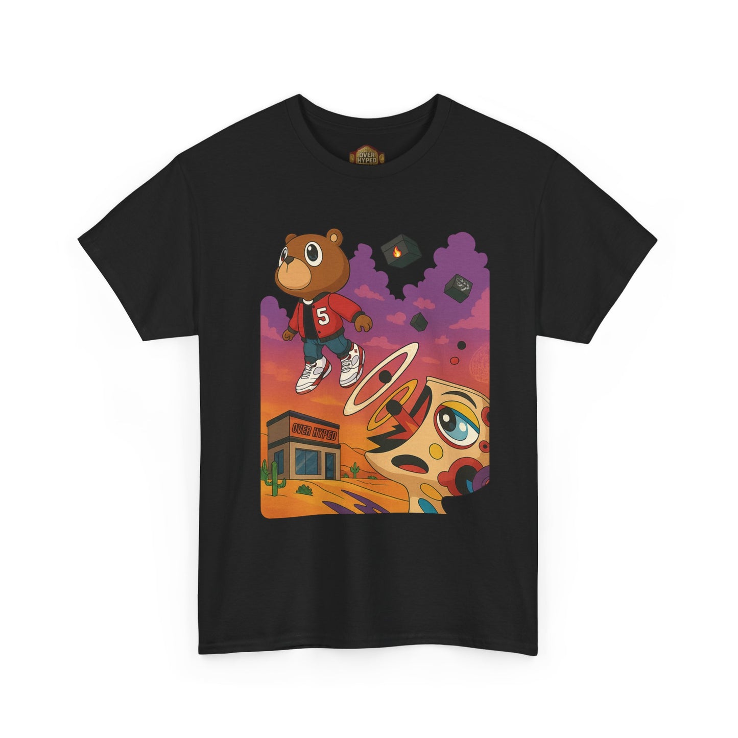 Retro 5 Fire Red "BLACK TONGUE" Shirt- FIRE GRADUATION  AJ FIRE RED