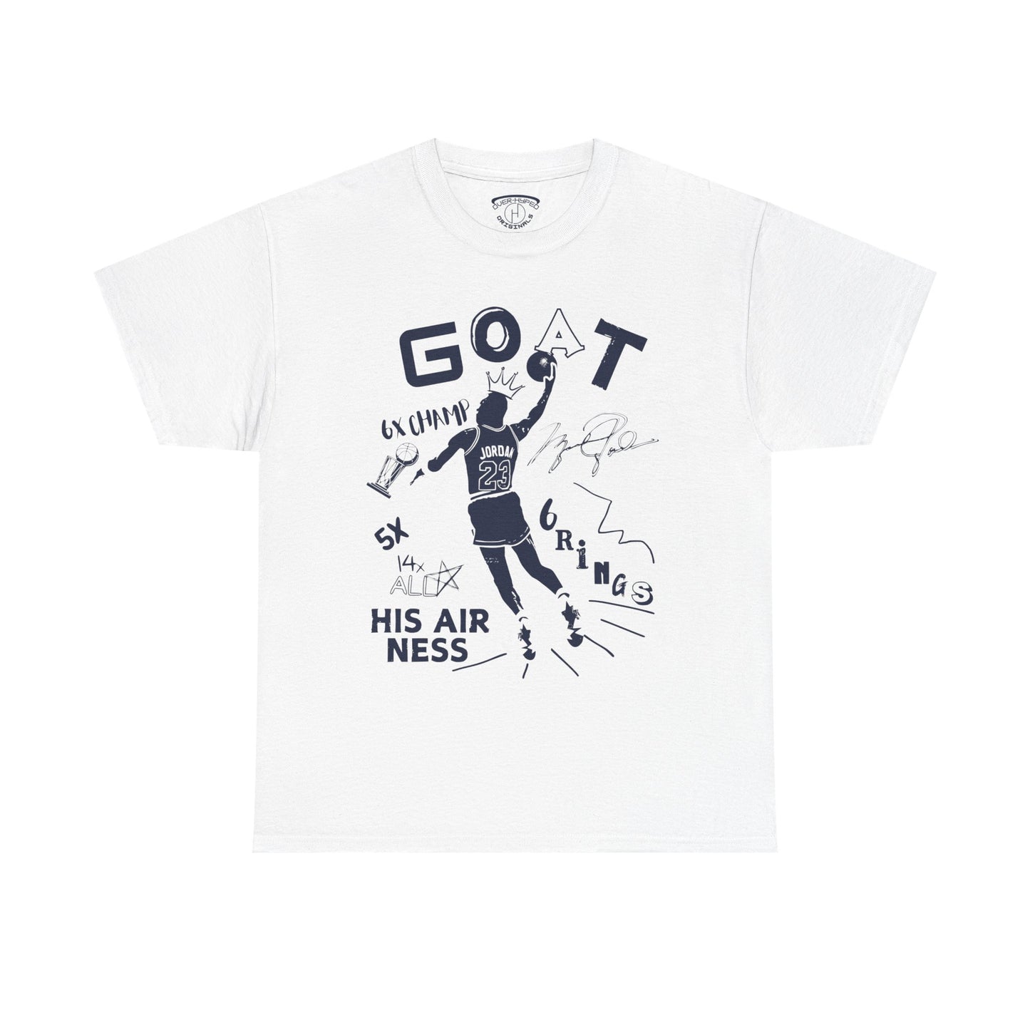 Retro 6 Olympic G.O.A.T NAVY BLUE Tee - by Over-Hyped
