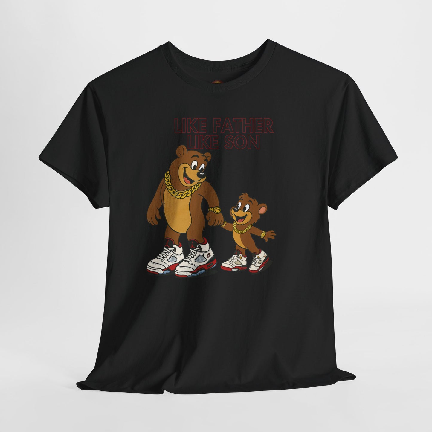 Retro 5 Fire Red "BLACK TONGUE" Shirt- LIKE FATHER LIKE SON