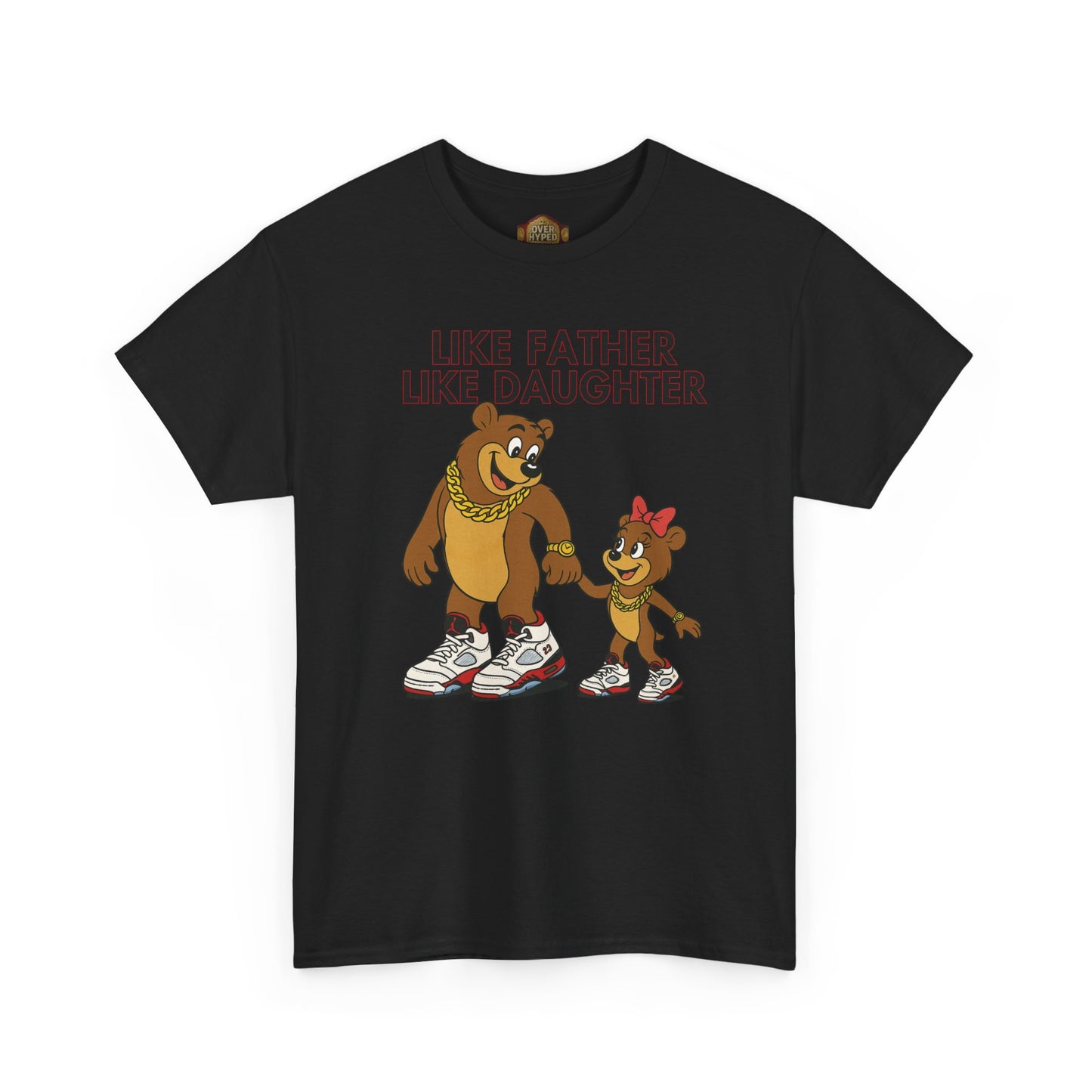 Retro 5 Fire Red "BLACK TONGUE" Shirt- LIKE FATHER LIKE DAUGHTER