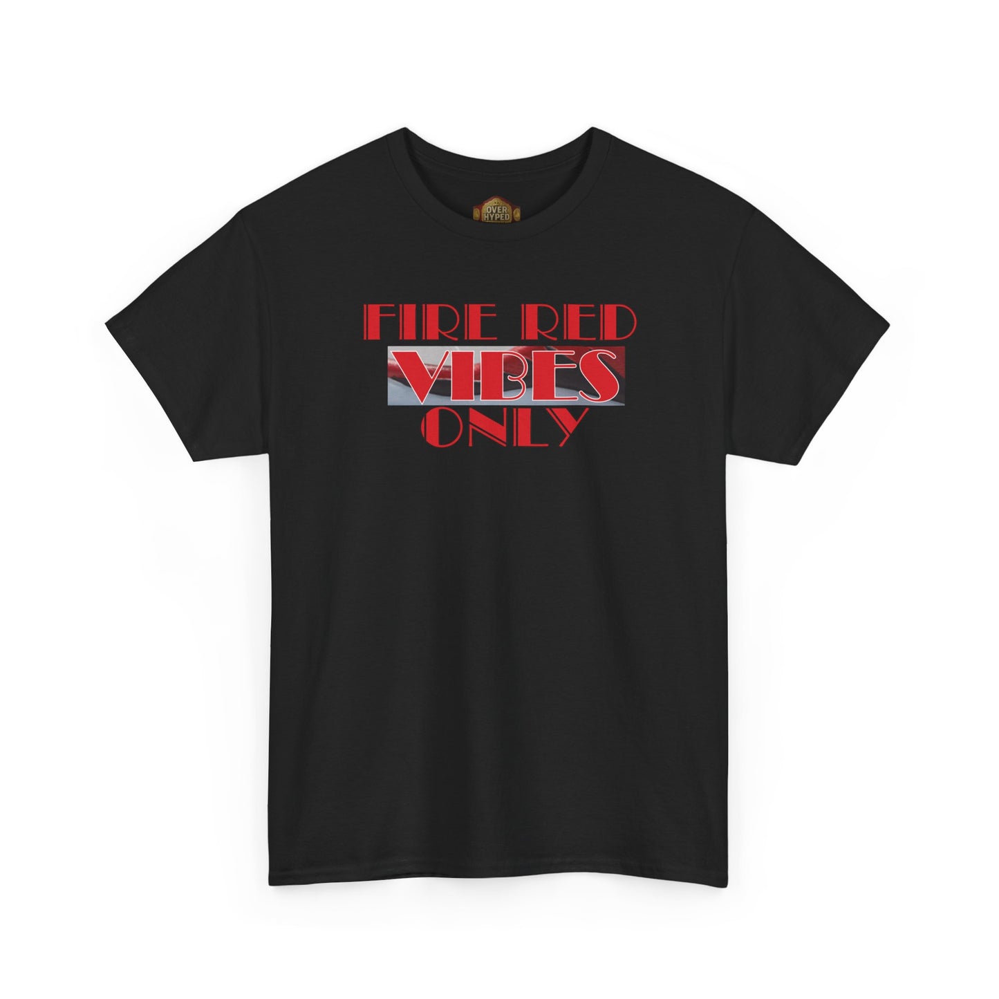 Retro 5 Fire Red "BLACK TONGUE" Shirt- FIRE RED VIBES ONLY  AJ FIRE RED