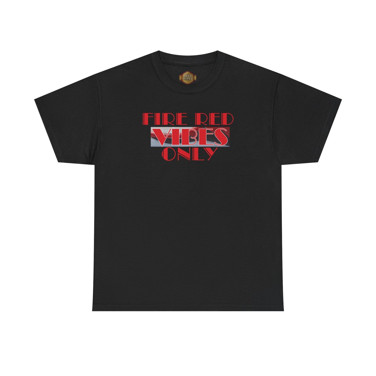 Retro 5 Fire Red "BLACK TONGUE" Shirt- FIRE RED VIBES ONLY  AJ FIRE RED