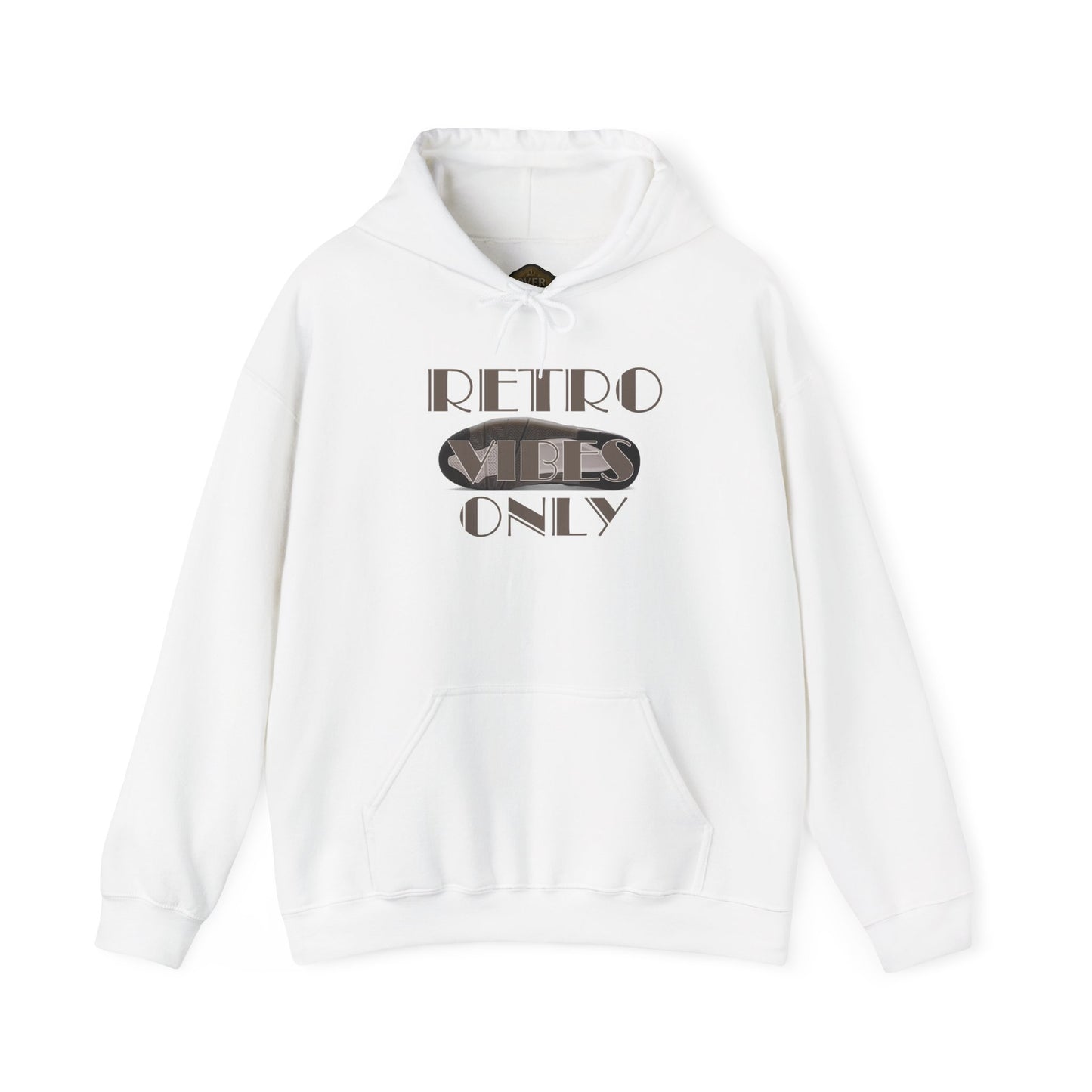 Retro 4 Cave Stone and Black Hoodie- Retro Vibes Only