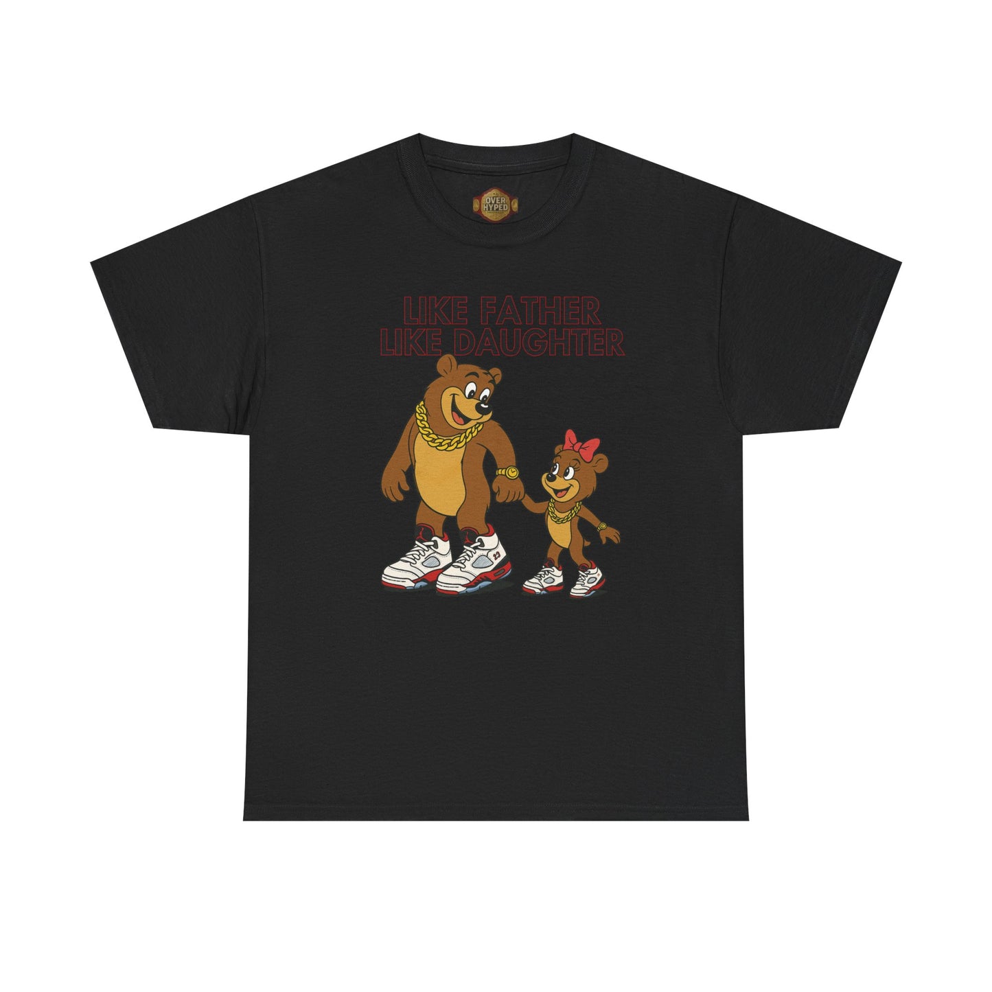 Retro 5 Fire Red "BLACK TONGUE" Shirt- LIKE FATHER LIKE DAUGHTER