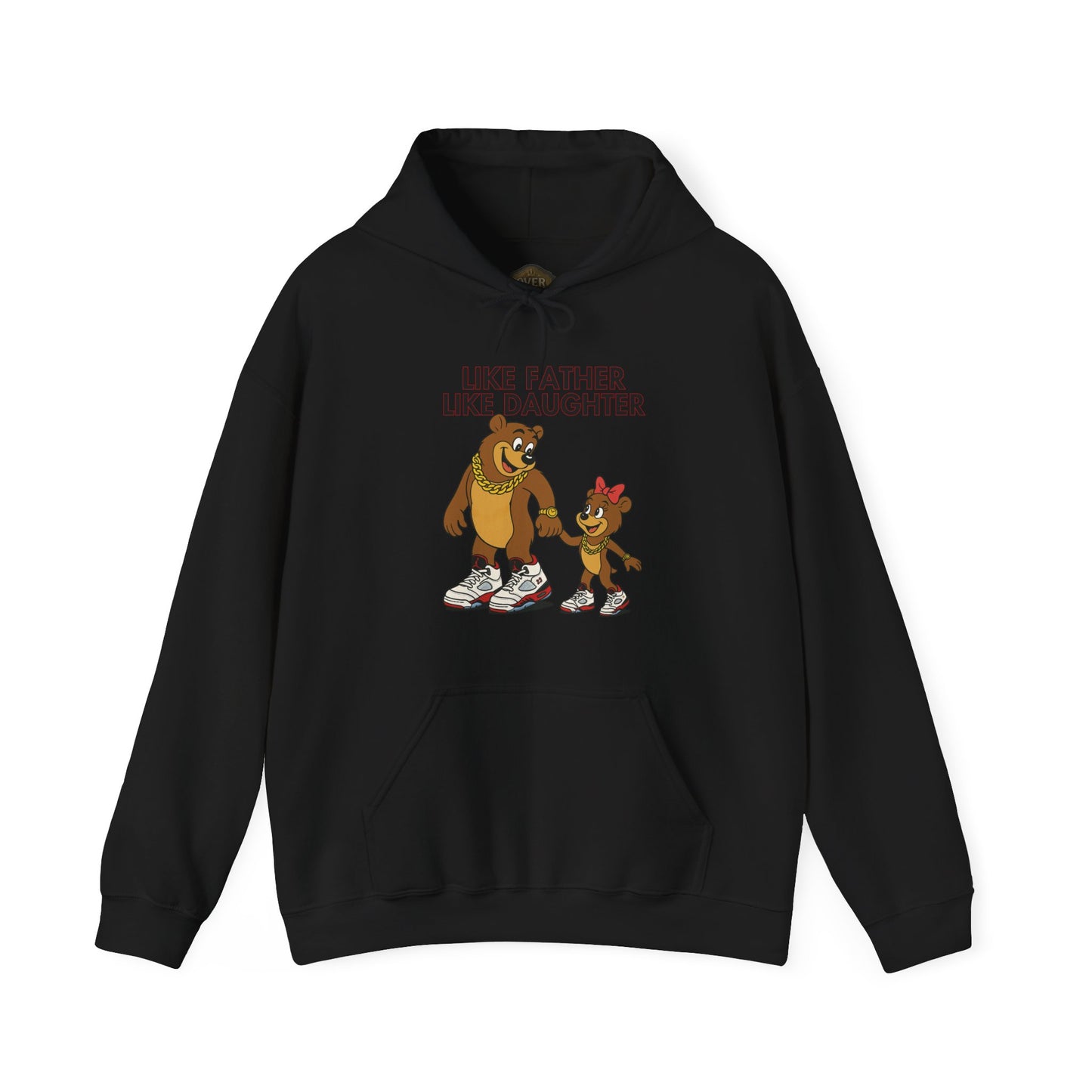 Retro 5 Fire Red "Black Tongue" Hoodie - LIKE FATHER LIKE DAUGHTER