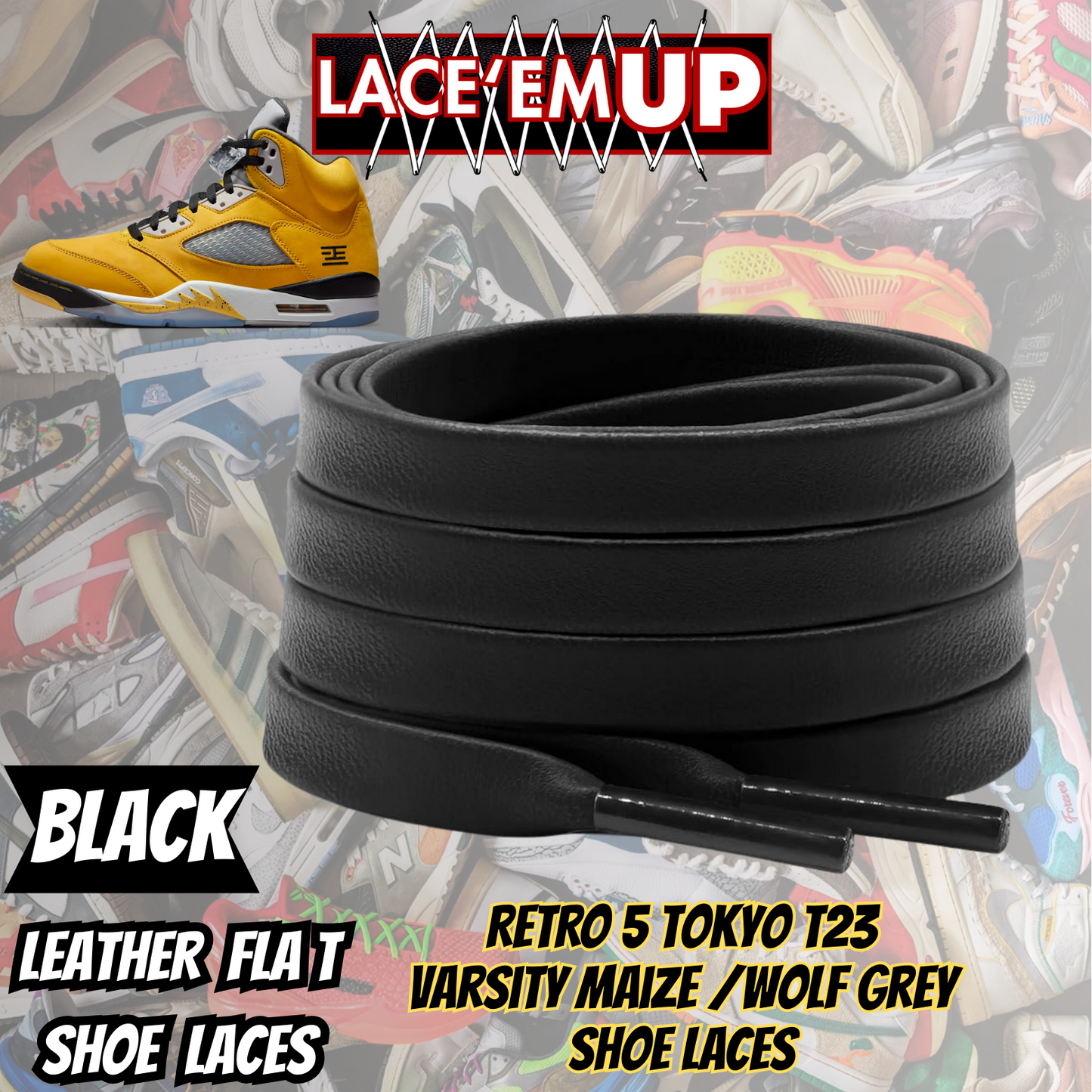 Retro 5 Tokyo T23 Varsity Maize Shoe Laces, aj5 shoe lace