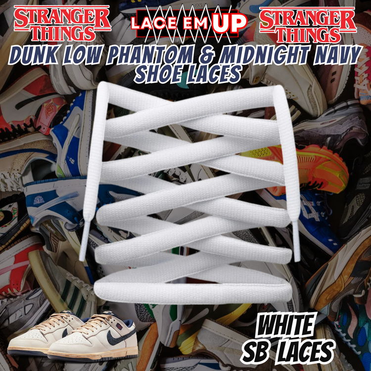 Dunk Low Phantom & Midnight navy Shoe Laces Spotted Splatter Cement replacement