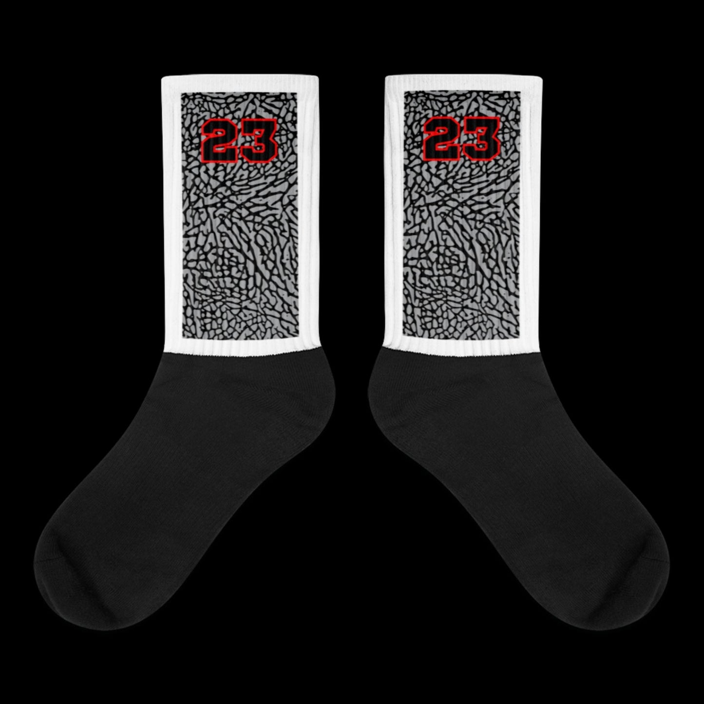 SOCKS TO MATCH Retro 3 BLACK CEMENT SNEAKERS BY OVERHYPED