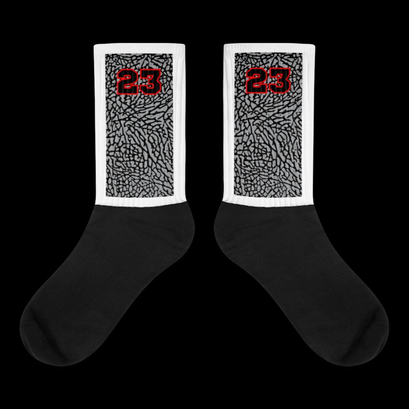 SOCKS TO MATCH Retro 3 BLACK CEMENT SNEAKERS BY OVERHYPED