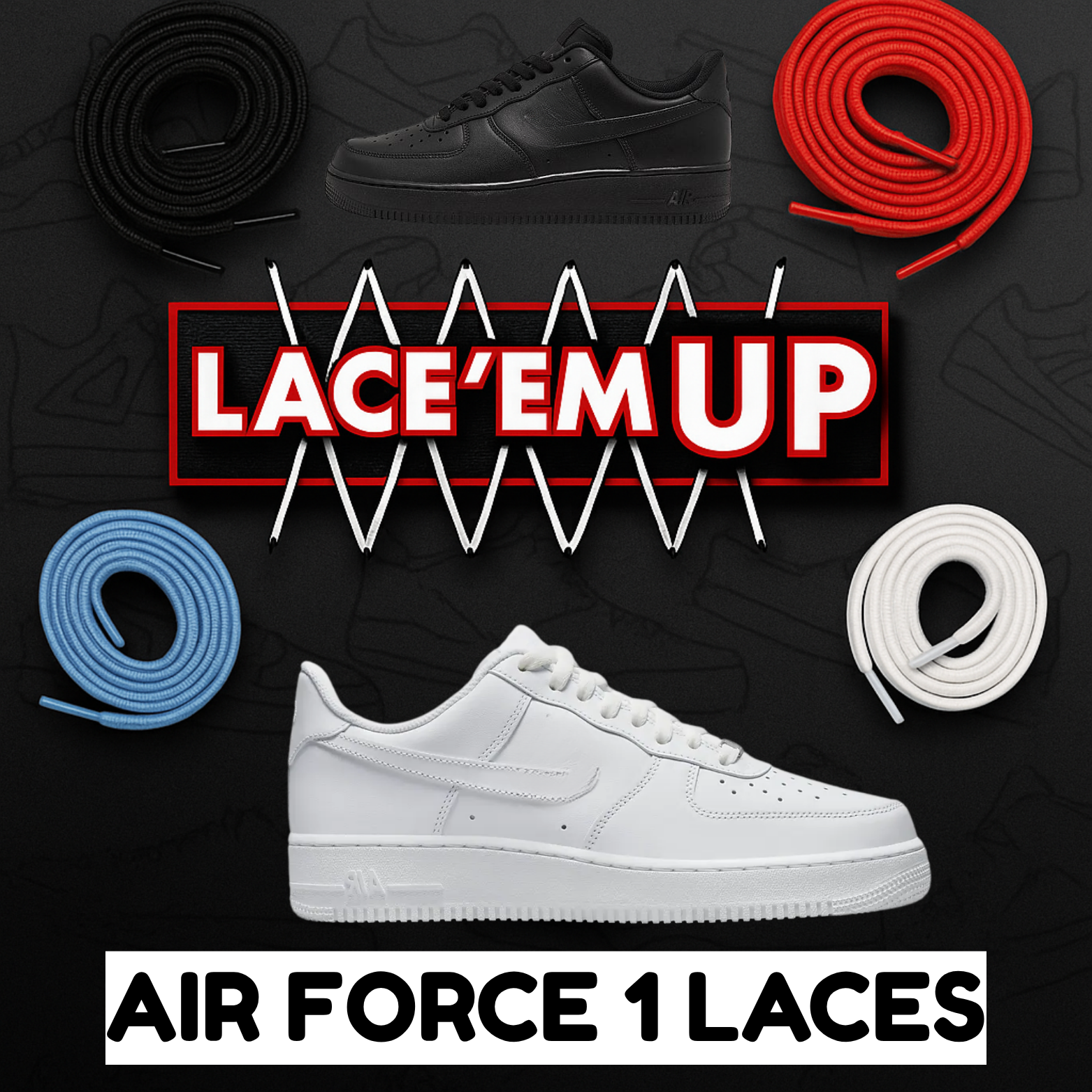 AIR FORCE 1 Shoe Laces Replacement-Premium Laces for Air Force 1's,  AF1 LACES
