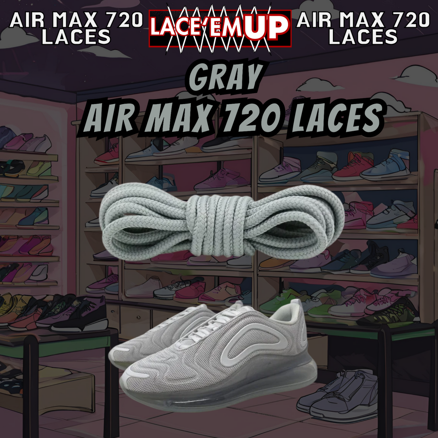 Air Max 720 Shoe Laces  Premium Replacement Rope Round Shoe Laces