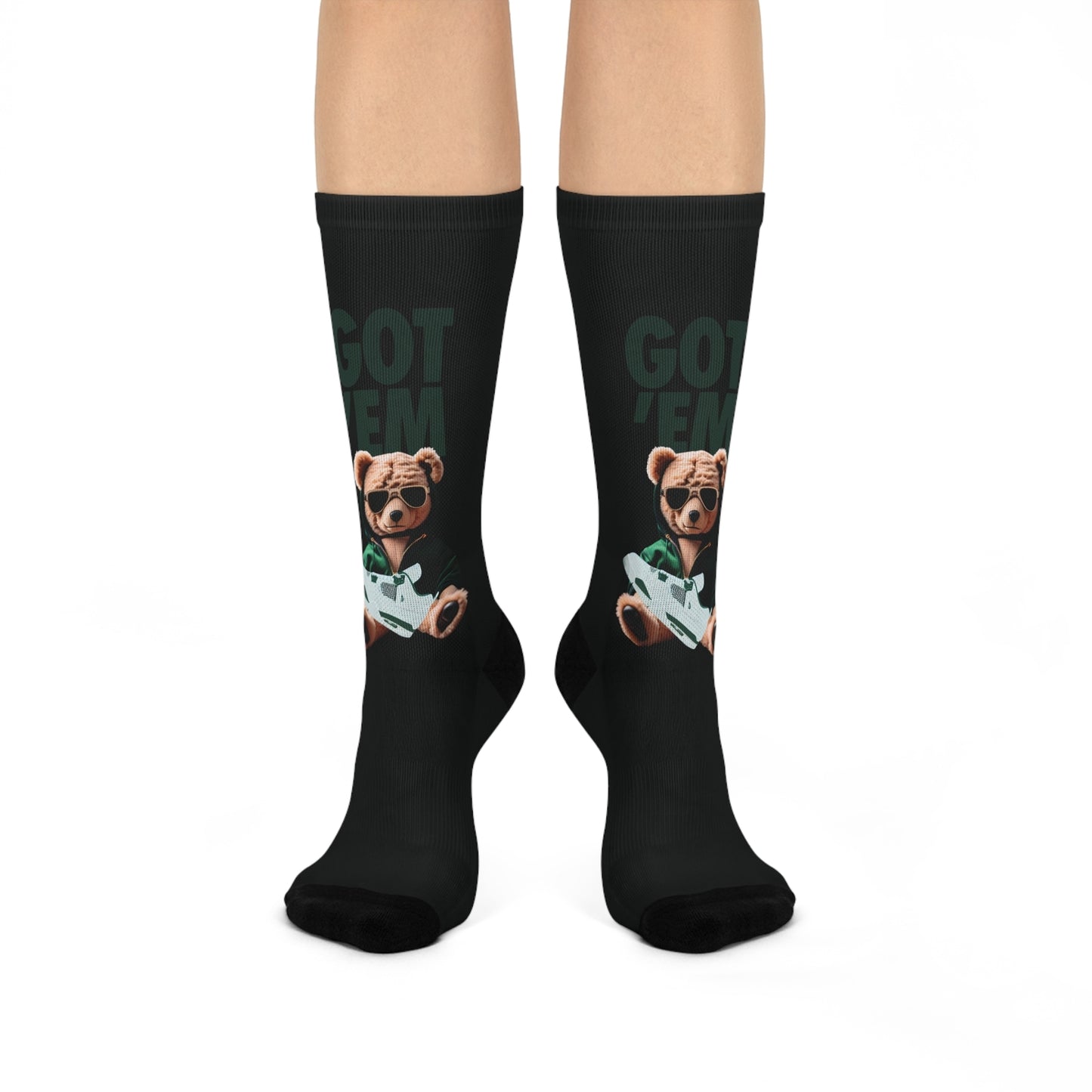 SNEAKER SOCKS to match AIR Jordan Retro 4 Oxidized Green-BLACK