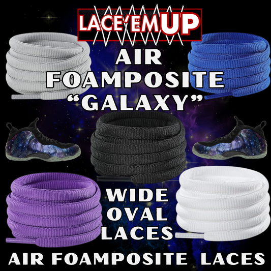 Foamposite Galaxy Wide Oval Laces Replacement Oval Shoe with color tips-PREMIUM