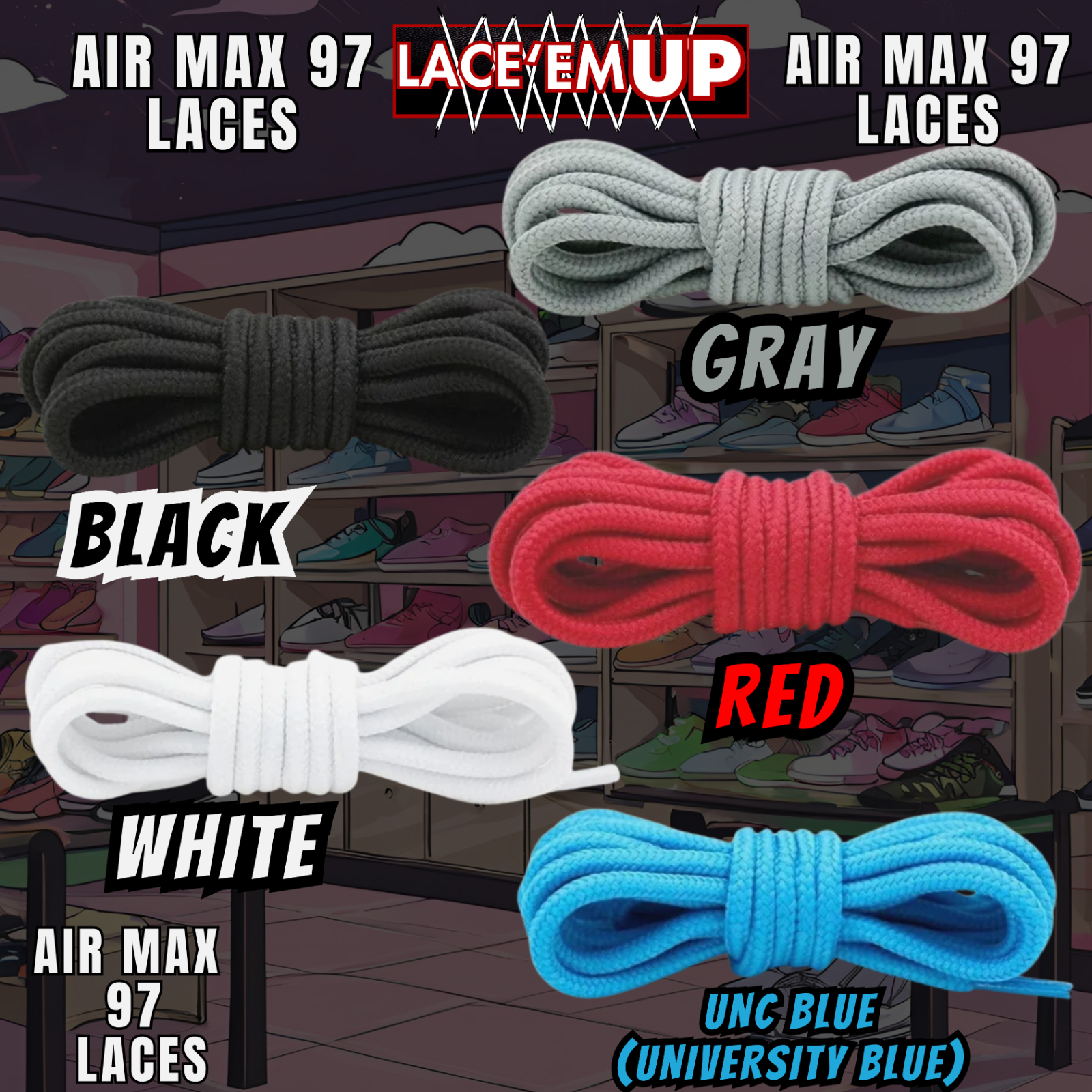 Air Max 97 Shoe Laces  Premium Replacement Rope Round Shoe Laces