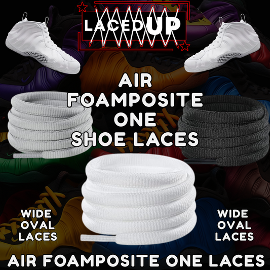 Foamposite TripleWhite Wide Oval Laces Replacement Oval Shoe color tips-PREMIUM