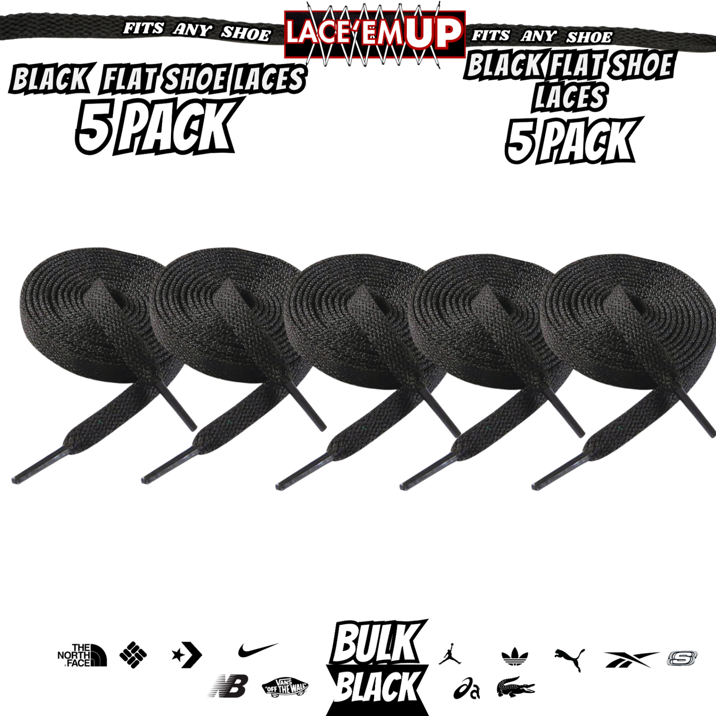 Premium Flat Shoe Laces Replacement for air Jordan 1 2 3 Air Force dunk, BULK 5