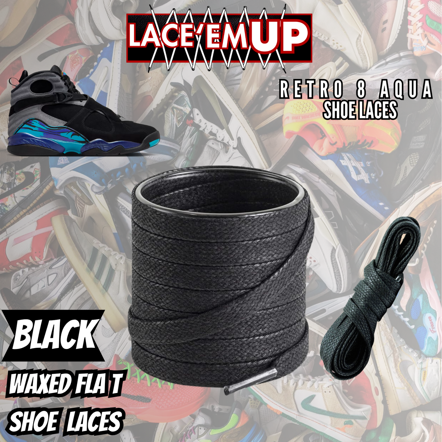 RETRO AQUA 8'S Shoe Laces replacement for jordan RETRO 8 AQUA LACES