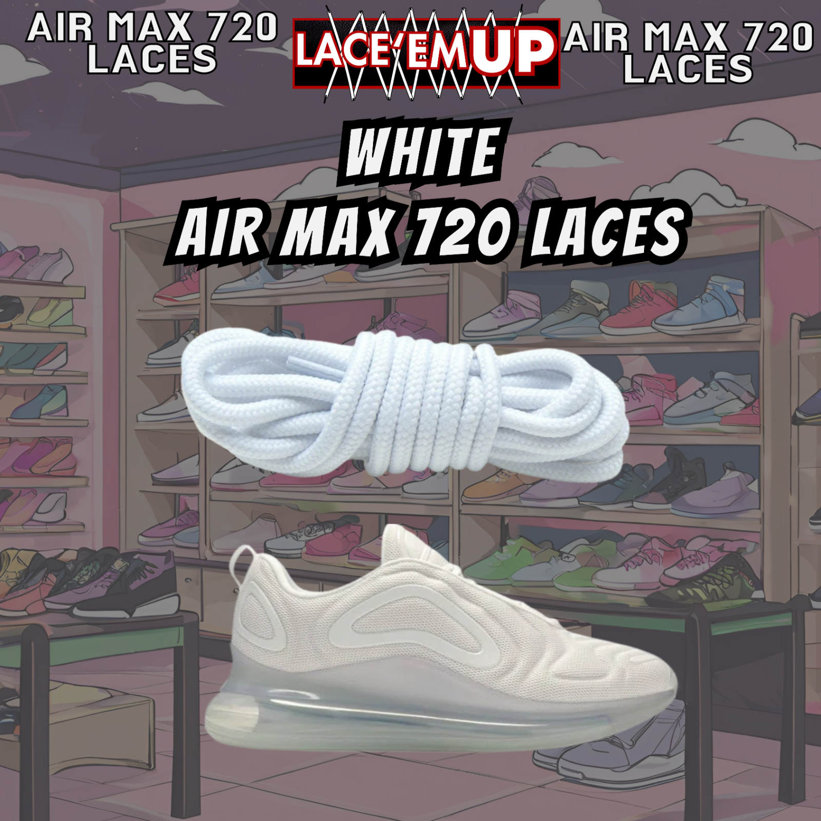 Air Max 720 Shoe Laces  Premium Replacement Rope Round Shoe Laces