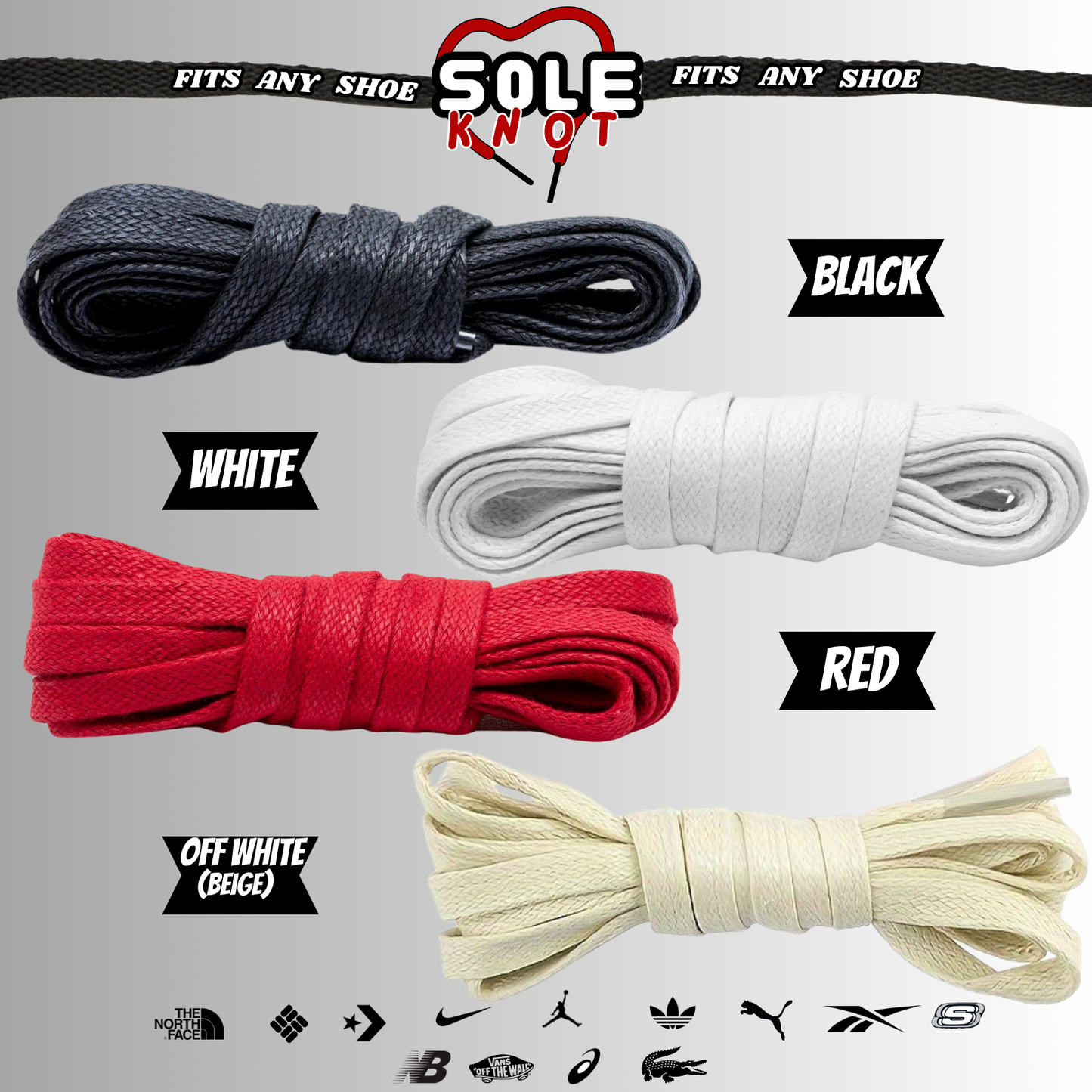 Premium Wax Flat Shoe laces for Air Jordan/Asics/Ultra Boost by Sole Knot