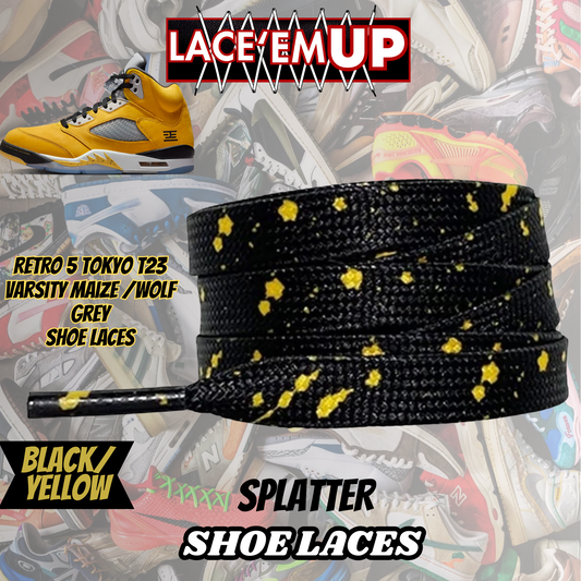 Retro 5 Tokyo T23 Varsity Maize Shoe Laces, aj5 shoe lace