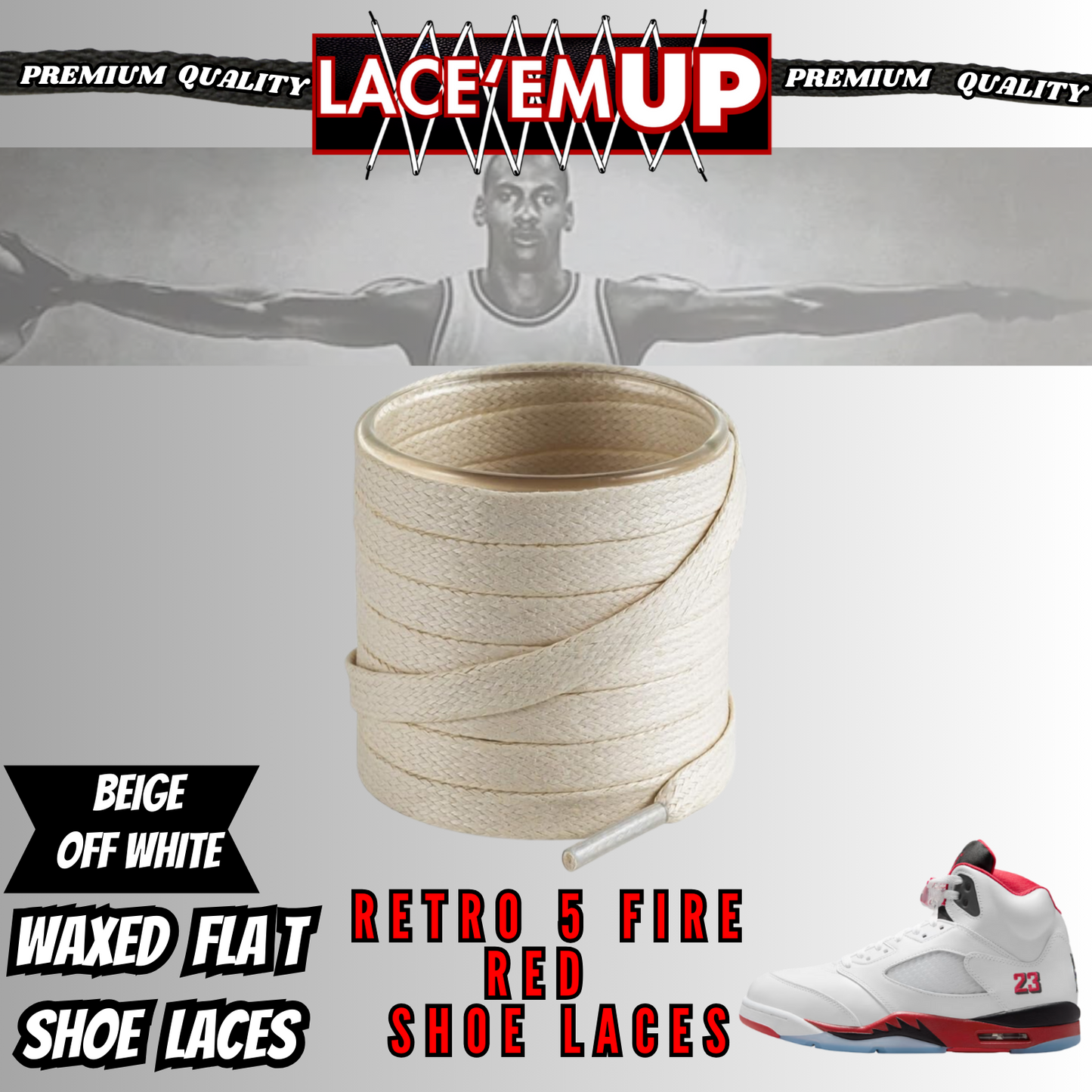 Retro 5 Fire Red Shoe Laces Spotted Splatter Cement , AJ 5 FIRE RED SHOE LACES
