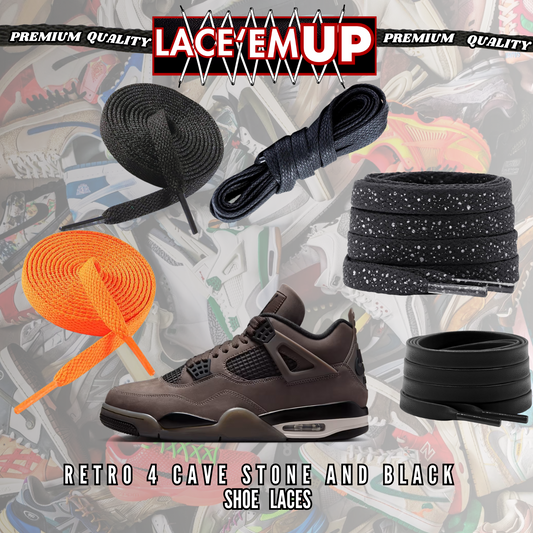 Retro 4 Cave Stone Shoe Laces Spotted Splatter Cement replacement