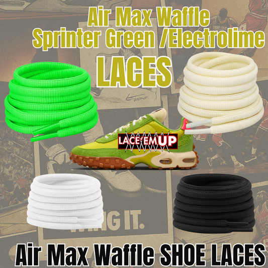 Air Max Waffle Sprinter Green/Electrolime Shoe Laces, Air Max Waffle Shoelaces