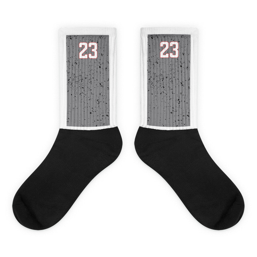 Retro 4 white Cement 23 Socks