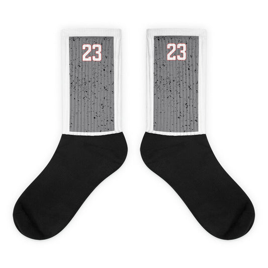 Retro 4 white Cement 23 Socks